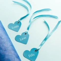 Badaboum Etiquette Coeur Turquoise X 12 Pi Ces