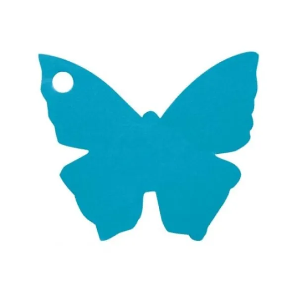 Badaboum Etiquette Marque Place Papillon Turquoise X10 Pi Ces