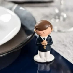 Figurine Communion Gar On Noir X 2 Pi Ces Theme Communion