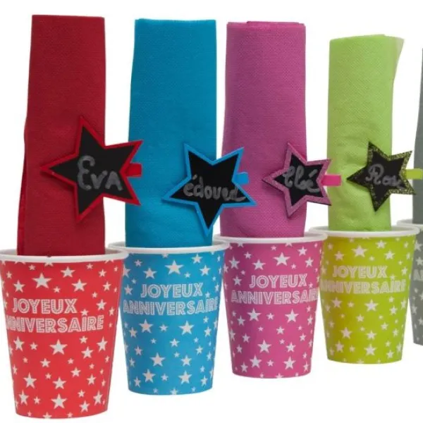 Discount Gobelet Carton Joyeux Anniversaire Rouge X 10 Pi Ces Theme Joyeux Anniversaire