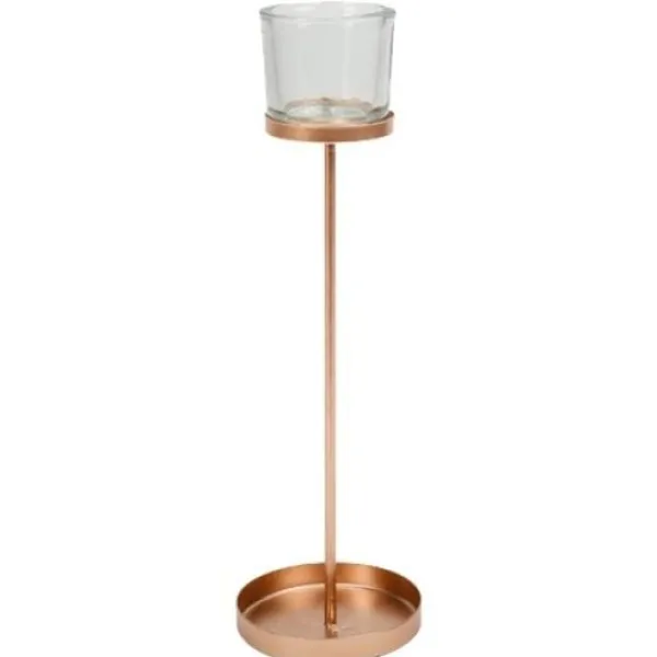 Badaboum Grand Bougeoir Bilbao Rose Gold Sur Pied