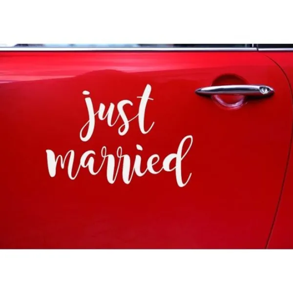 Badaboum Grand Sticker Mariage Voiture Just Married