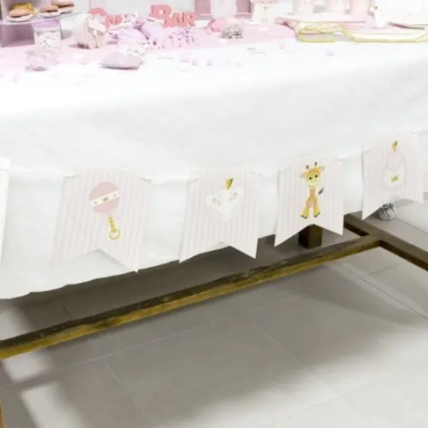Discount Guirlande 14 Fanions Baby Shower Rose Theme D Co Baby Shower
