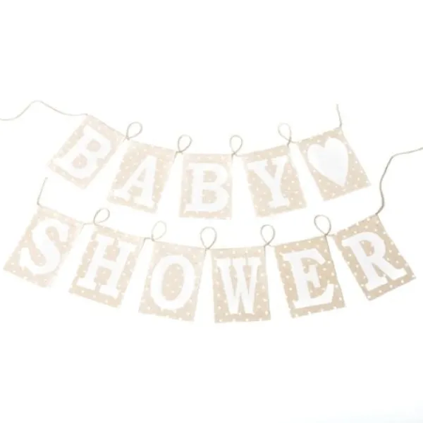 Best Guirlande Babyshower Lin Et Blanc Theme D Co Baby Shower
