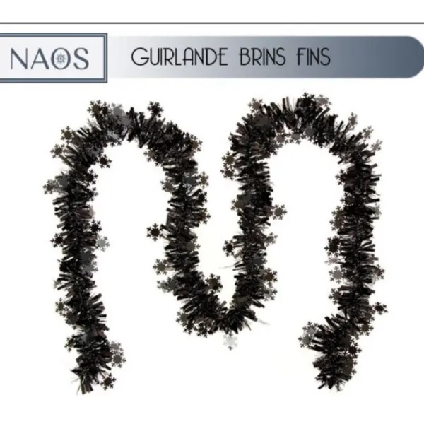 Badaboum Guirlande De Noel Flocon De Neige Noir Outlet