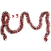 Badaboum Guirlande De Noel Pas Cher Rouge X 3 Pi Ces