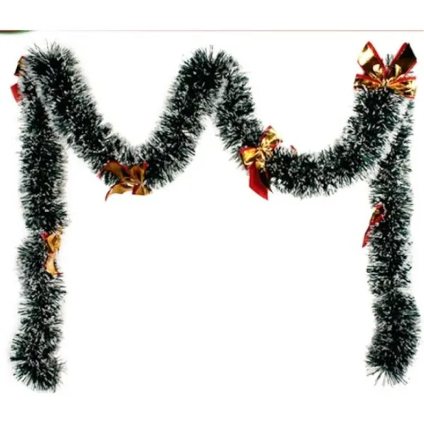 Badaboum Guirlande De Noel Vert Avec Bout Blanc Et Noeuds Sale