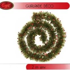 Badaboum Guirlande De Noel Vert Nature Avec Etoile Rouge Clearance