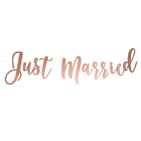Badaboum Guirlande Decoration Just Married Rose Gold