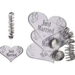 Badaboum Guirlande En Papier Just Married Avec Spirale X3