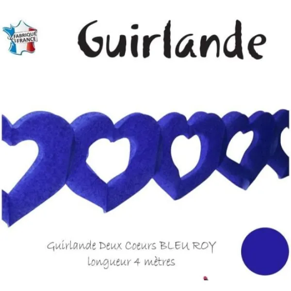 Badaboum Guirlande En Papier Pas Cher Coeur Bleu Roi
