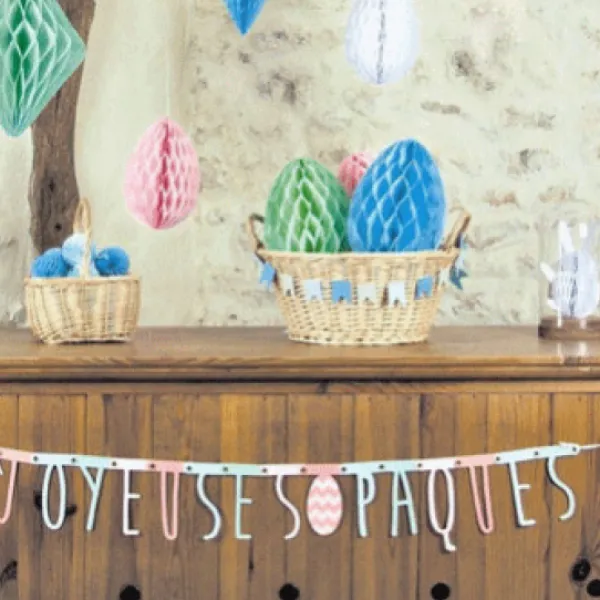 Guirlande Lettres Pastel Joyeuses P Ques 1.60M Theme Deco Pastel
