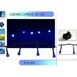 Badaboum Guirlande Lumineuse 80 Led Boule New