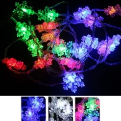 Badaboum Guirlande Lumineuse À Pile 20 Led Flocon De Neige Discount