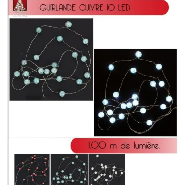 Badaboum Guirlande Lumineuse À Pile 10 Led Cuivre Best