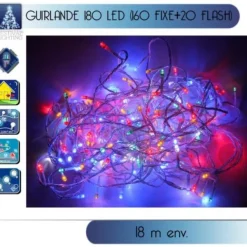 Badaboum Guirlande Lumineuse De Noel 180 Led Multicolore Flash Online