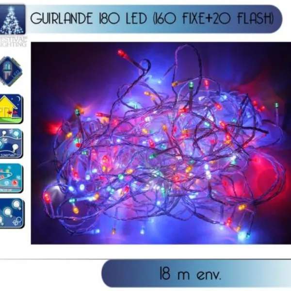 Badaboum Guirlande Lumineuse De Noel 180 Led Multicolore Flash Online