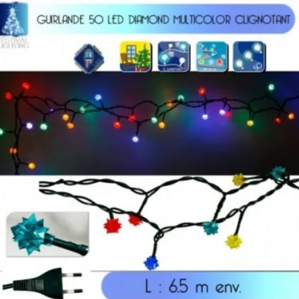 Badaboum Guirlande Lumineuse Led Diamant Multicolore Outlet