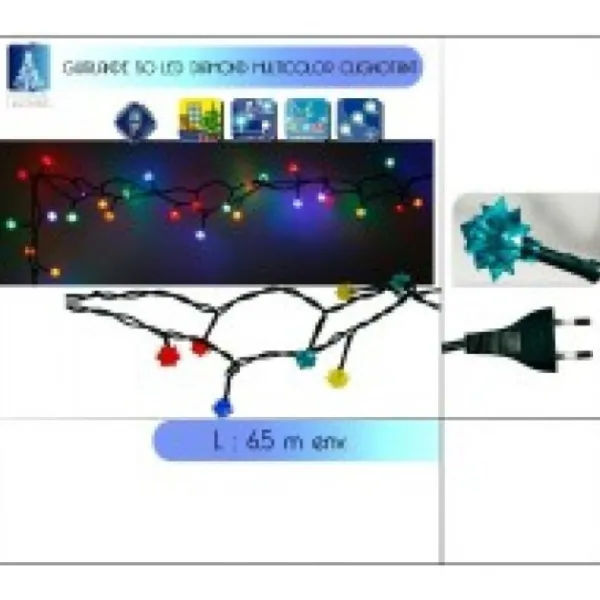 Badaboum Guirlande Lumineuse Led Diamant Multicolore Outlet