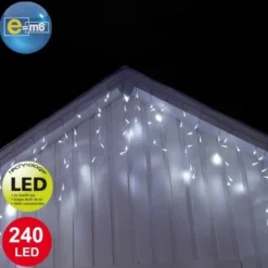 Badaboum Guirlande Lumineuse Stalactite 7M50 240 Led Blanc Froid Outlet