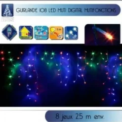 Badaboum Guirlande Lumineuse Stalactite Ext Rieur 108 Led Multicolore