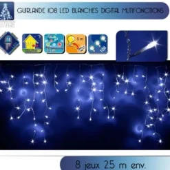 Badaboum Guirlande Lumineuse Stalactite Ext Rieur 108 Led Blanc Sale