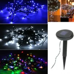 Badaboum Guirlande Solaire 100 Leds Bleu New