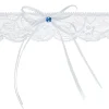 Clearance Jarreti Re Dentelle Blanc Avec Diamant Bleu Theme Dentelle