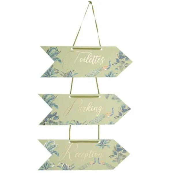 Badaboum Kit De 3 Fl Ches Directionnelles Theme Tropical Peacock