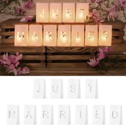 Badaboum Lanterne Photophore Mariage Just Married X 11 Pi Ces