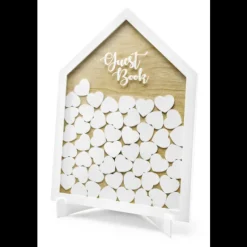 Badaboum Livre D'Or Bois Guest Book Avec Coeur