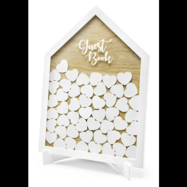 Badaboum Livre D'Or Bois Guest Book Avec Coeur