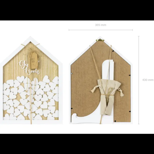 Badaboum Livre D'Or Bois Guest Book Avec Coeur