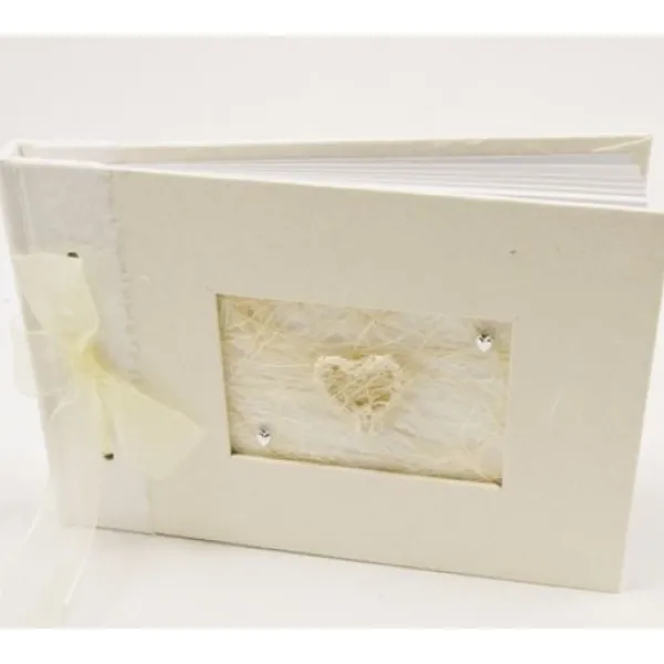 Badaboum Livre D'Or Coeur Raphia Ecru