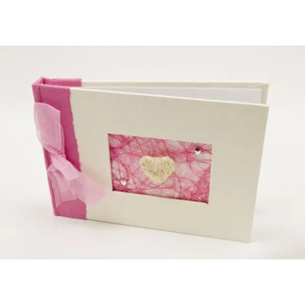 Badaboum Livre D'Or Coeur Raphia Fuchsia