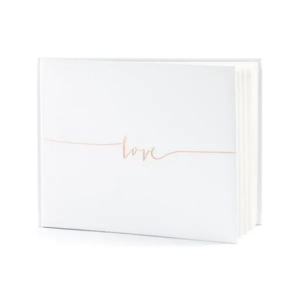Badaboum Livre D'Or Mariage Blanc Love Rose Gold