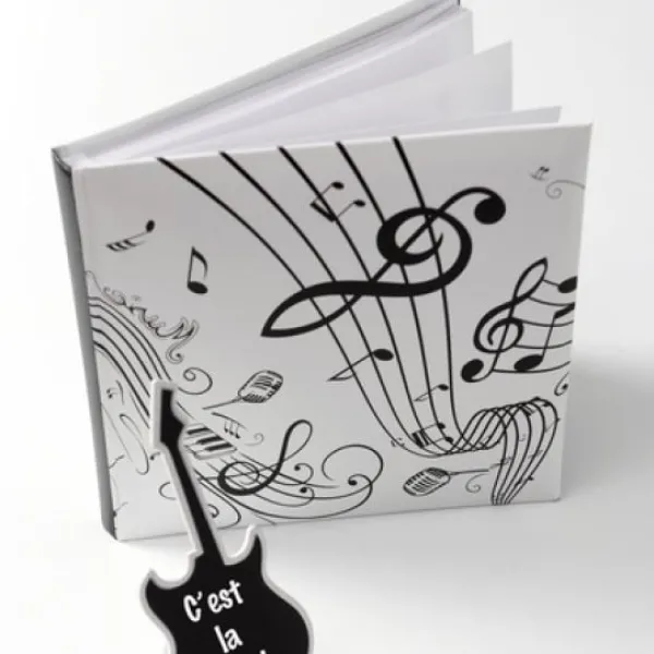 Badaboum Livre D'Or Mariage Musique Blanc