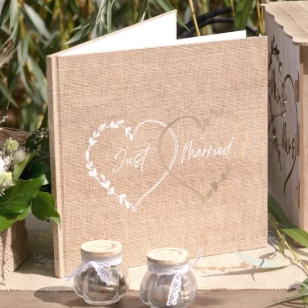 Badaboum Livre D'Or Mariage Naturel Just Married 24 Cm X 24 Cm