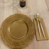 Online Lot De 30 Assiettes Plastique R Utilisables Manhattan Or Theme Eco-Responsable