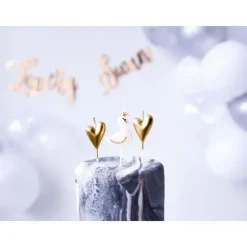 Badaboum Lot De 6 Bougies Originales Coeur Or Et Cygne