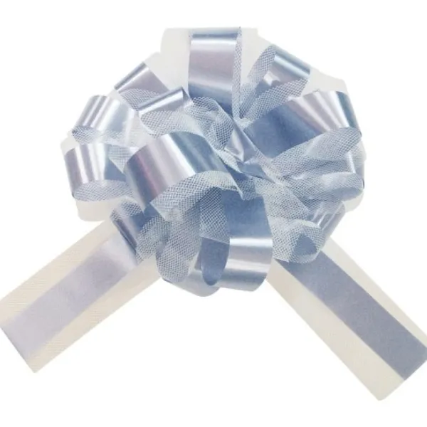 Badaboum Lot De 5 Grands Noeuds En Tulle Gris 50Mm Discount