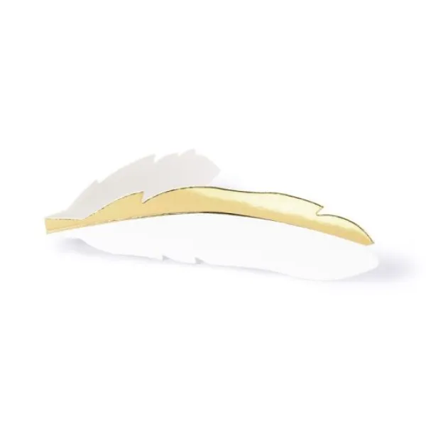 Badaboum Lot De 10 Marque Places Plume Or Et Blanc