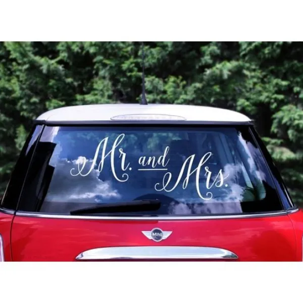 Badaboum Lot De 3 Stickers Mariage Voiture Mr Mrs