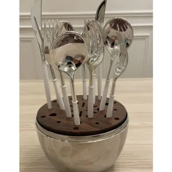 Best M Nag Re Plastique R Utilisable Gourmet Argent X 24 Pi Ces Theme Eco-Responsable