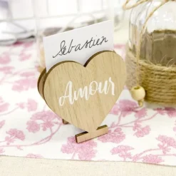 Badaboum Marque En Place Bois Coeur Amour Naturel