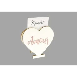 Badaboum Marque En Place Bois Coeur Amour Rose Gold