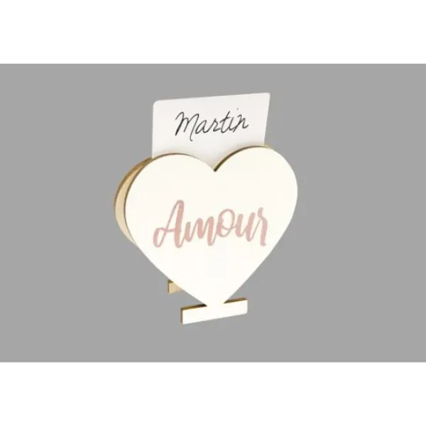 Badaboum Marque En Place Bois Coeur Amour Rose Gold