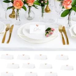Badaboum Marque Place Blanc Avec Coeur Rose Gold X 10 Pi Ces