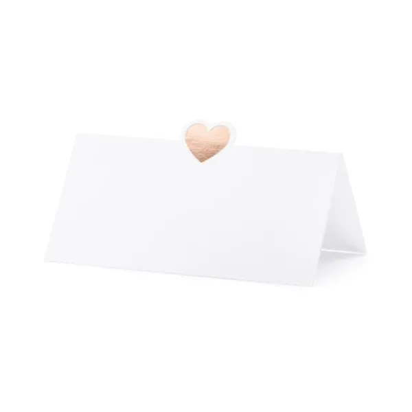 Badaboum Marque Place Blanc Avec Coeur Rose Gold X 10 Pi Ces