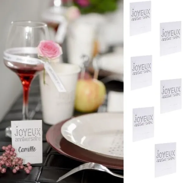 Clearance Marque Place Blanc Joyeux Anniversaire Blanc X 6 Pi Ces Theme Joyeux Anniversaire